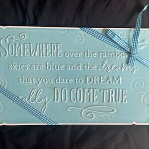 Wizard Of Oz HALLMARK Plaque Baby Blue "Somewhere Over the Rainbow.." NEW